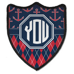 Anchors & Argyle Iron On Shield Patch B w/ Monogram