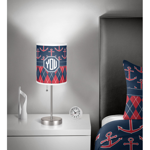 Anchors & Argyle 7 inch drum lamp shade - in room