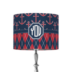 Anchors & Argyle 8" Drum Lamp Shade - Fabric (Personalized)