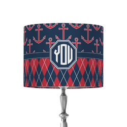 Anchors & Argyle 8" Drum Lamp Shade - Fabric (Personalized)