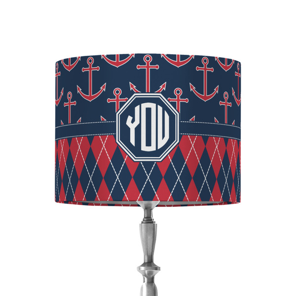 Custom Anchors & Argyle 8" Drum Lamp Shade - Fabric (Personalized)