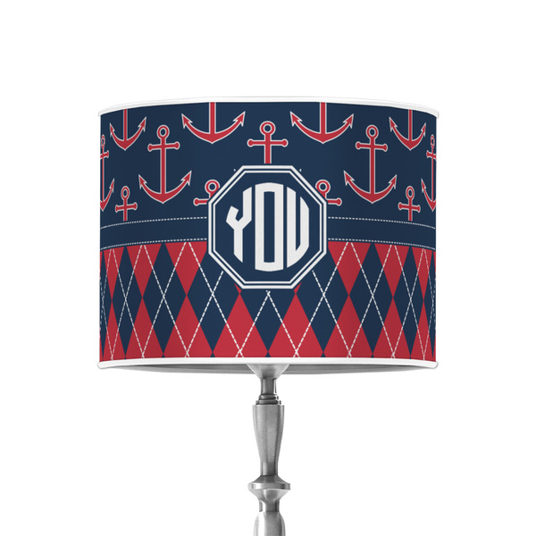 Anchors & Argyle 8" Drum Lampshade - ON STAND (Poly Film)