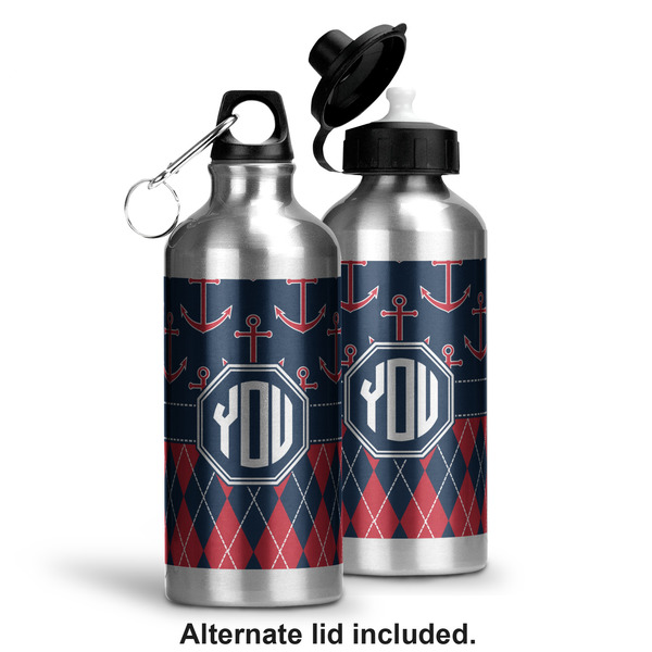 Anchors & Argyle Aluminum Water Bottle - Alternate lid options