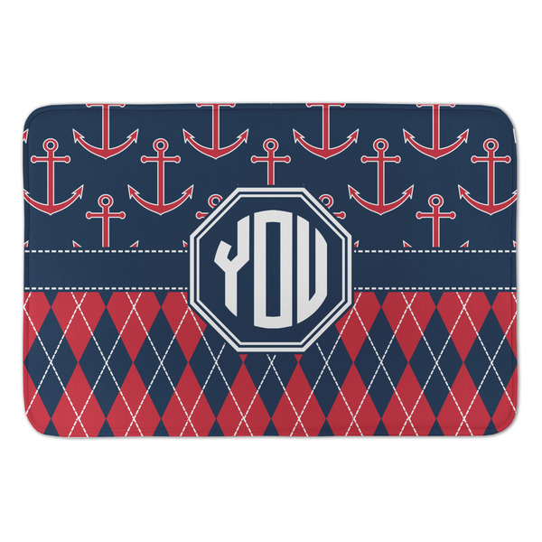 Custom Anchors & Argyle Anti-Fatigue Kitchen Mat (Personalized)