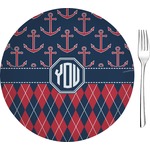 Anchors & Argyle 8" Glass Appetizer / Dessert Plates - Single or Set (Personalized)