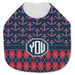 Anchors & Argyle Jersey Knit Baby Bib w/ Monogram