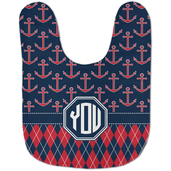 Anchors & Argyle Baby Bib - AFT flat