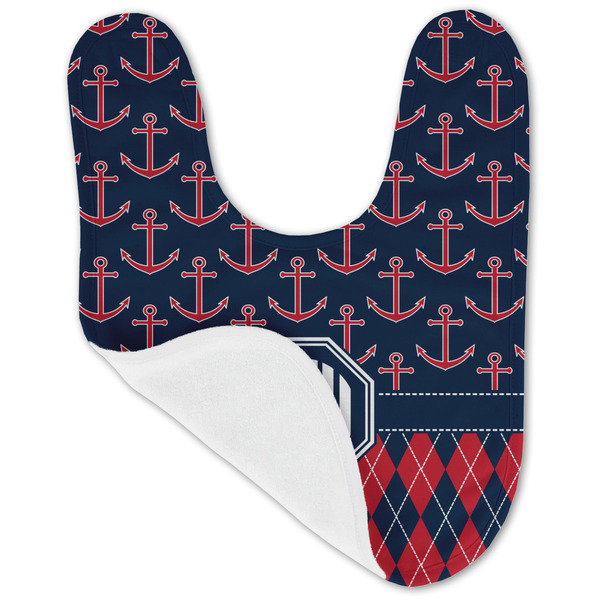 Anchors & Argyle Baby Bib - AFT folded
