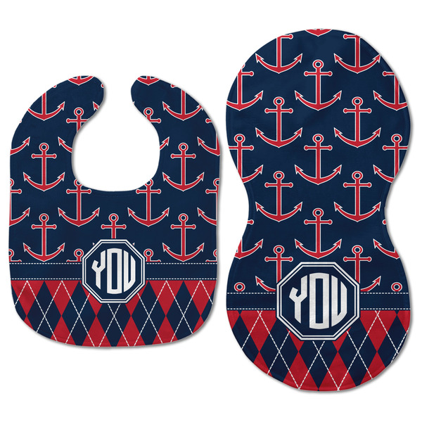 Anchors & Argyle Baby Bib & Burp Set - Approval (new bib & burp)