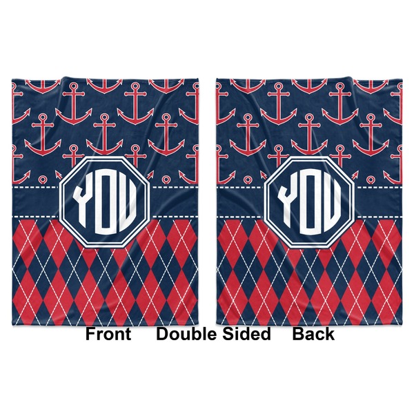 Anchors & Argyle Baby Blanket (Double Sided - Printed Front and Back)