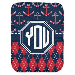 Anchors & Argyle Baby Swaddling Blanket (Personalized)