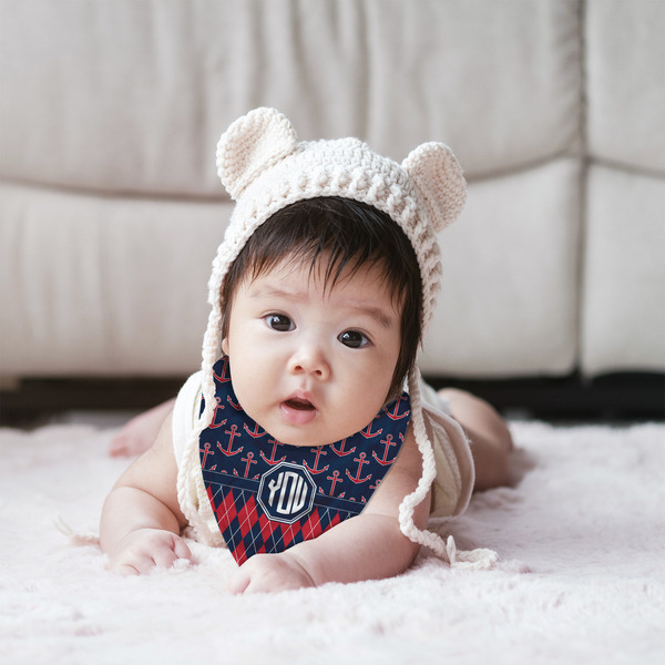 Anchors & Argyle Bandana Bib - (Lifestyle 2 girl)
