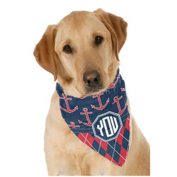 Anchors & Argyle Dog Bandana Scarf w/ Monogram