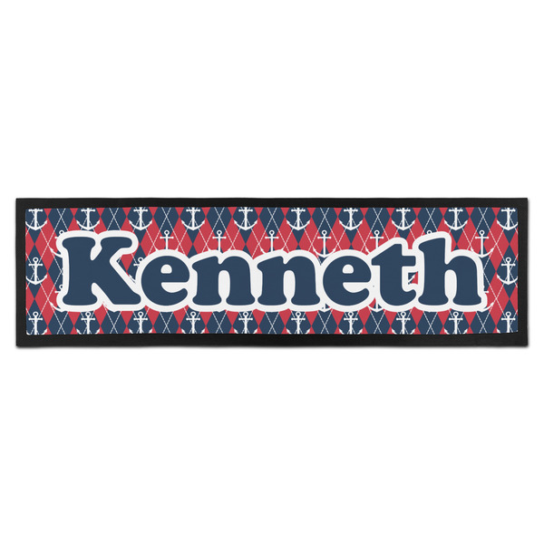 Custom Anchors & Argyle Bar Mat - Large (Personalized)