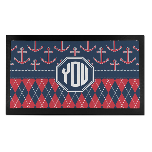 Anchors & Argyle Bar Mat - Small - FRONT