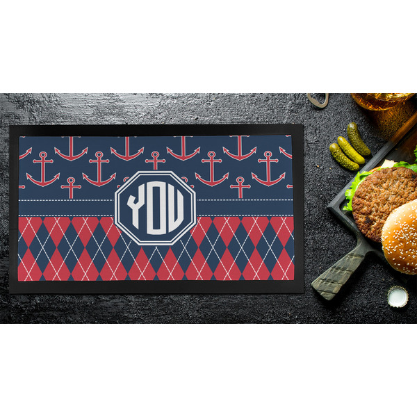 Anchors & Argyle Bar Mat - Small - LIFESTYLE