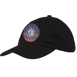 Anchors & Argyle Baseball Cap - Black (Personalized)