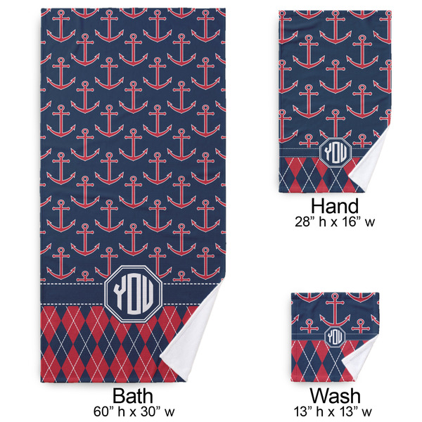 Anchors & Argyle Bath Towel Sets - 3-piece - Approval