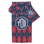 Anchors & Argyle Bath Towel Set - 3 Pcs (Personalized)