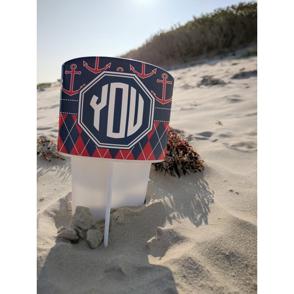 Anchors & Argyle Beach Spiker white on beach with sand