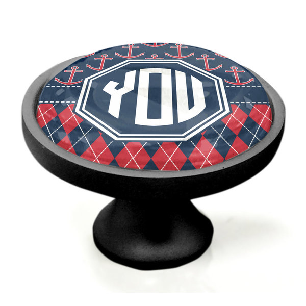 Anchors & Argyle Black Custom Cabinet Knob (Side)