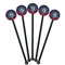 Anchors & Argyle Black Plastic 5.5" Stir Stick - Round - Fan View