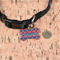 Anchors & Argyle Bone Shaped Dog ID Tag - Small - In Context