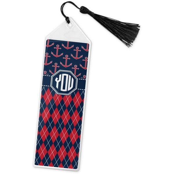 Custom Anchors & Argyle Book Mark w/Tassel (Personalized)