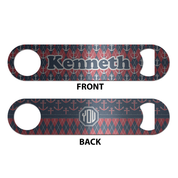 Anchors & Argyle Bottle Opener - Front & Back