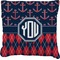 Anchors & Argyle Faux-Linen Throw Pillow 18" (Personalized)