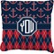Anchors & Argyle Faux-Linen Throw Pillow 20" (Personalized)