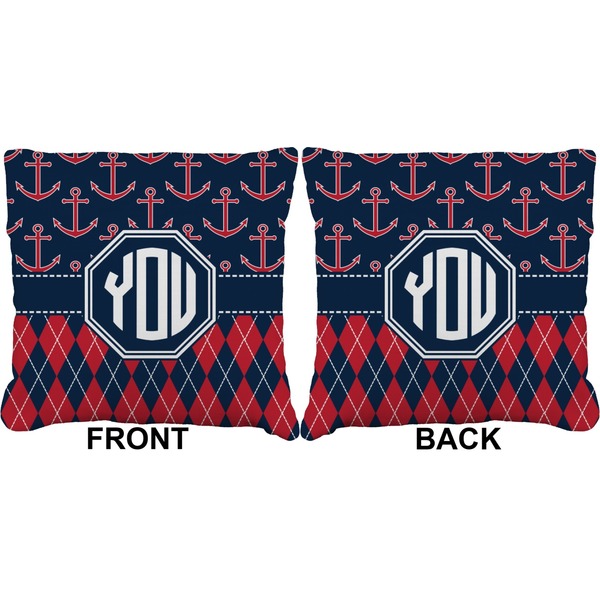 Anchors & Argyle Burlap Pillow Approval