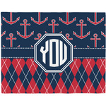 Anchors & Argyle Woven Fabric Placemat - Twill w/ Monogram