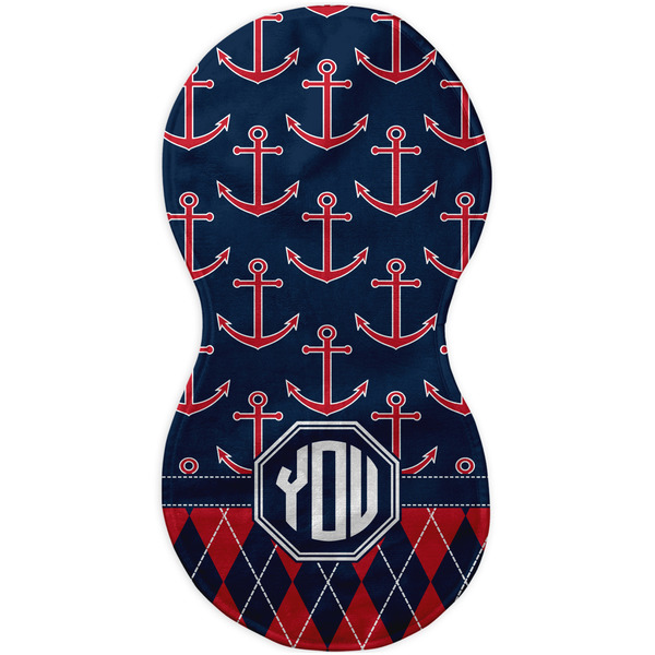 Anchors & Argyle Burp Peanut Shaped Flat