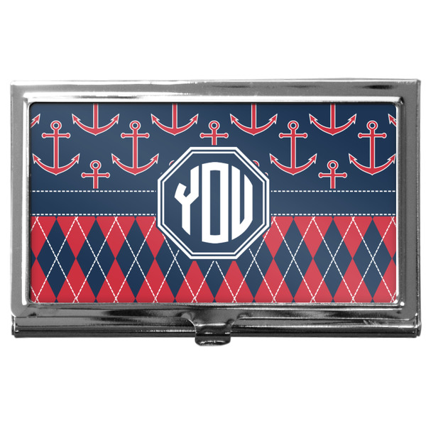 Custom Anchors & Argyle Business Card Case