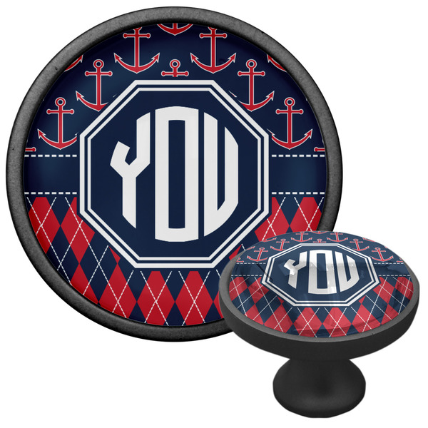 Anchors & Argyle Cabinet Knob - Black - Multi Angle