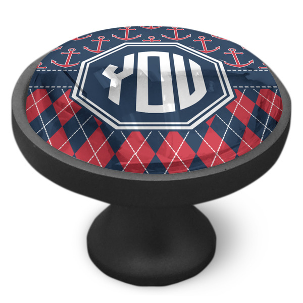 Anchors & Argyle Cabinet Knob - Black - Side