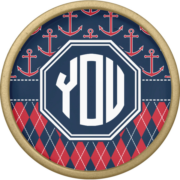 Anchors & Argyle Cabinet Knob - Gold - Front