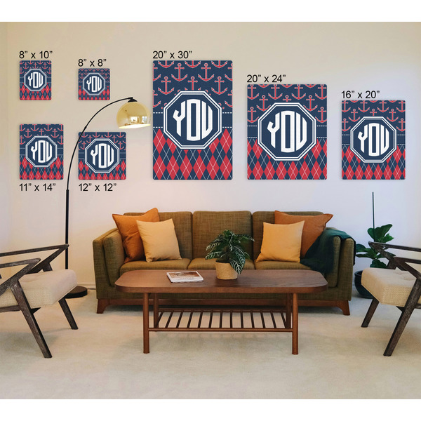 Anchors & Argyle Canvas Prints - Multiple Sizes