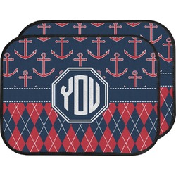 Anchors & Argyle Car Floor Mats (Back Seat) (Personalized)