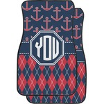 Anchors & Argyle Car Floor Mats (Front Seat) (Personalized)
