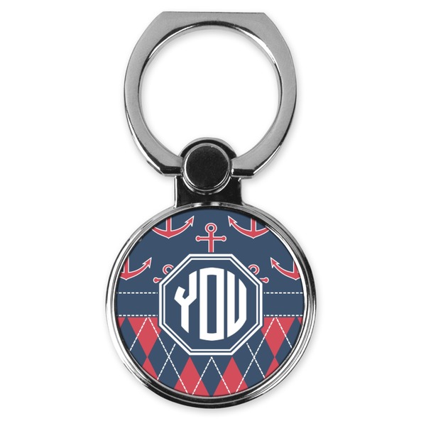 Custom Anchors & Argyle Cell Phone Ring Stand & Holder (Personalized)