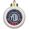 Anchors & Argyle Ceramic Ball Ornament (Personalized)