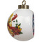 Anchors & Argyle Ceramic Christmas Ornament - Poinsettias (Side View)