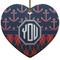 Anchors & Argyle Ceramic Flat Ornament - Heart (Front)