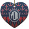 Anchors & Argyle Heart Ceramic Ornament w/ Monogram