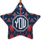 Anchors & Argyle Ceramic Flat Ornament - Star (Front)