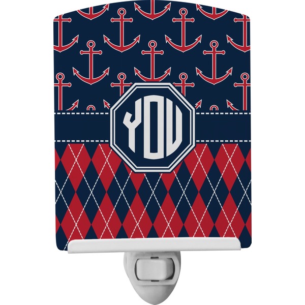 Custom Anchors & Argyle Ceramic Night Light (Personalized)