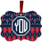 Anchors & Argyle Metal Frame Ornament - Double Sided w/ Monogram