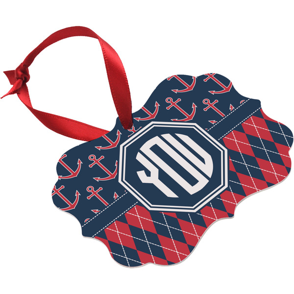 Anchors & Argyle Christmas Ornament